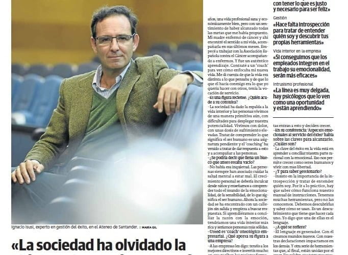 Entrevista en El Diario montañés - Ignacio Isusi