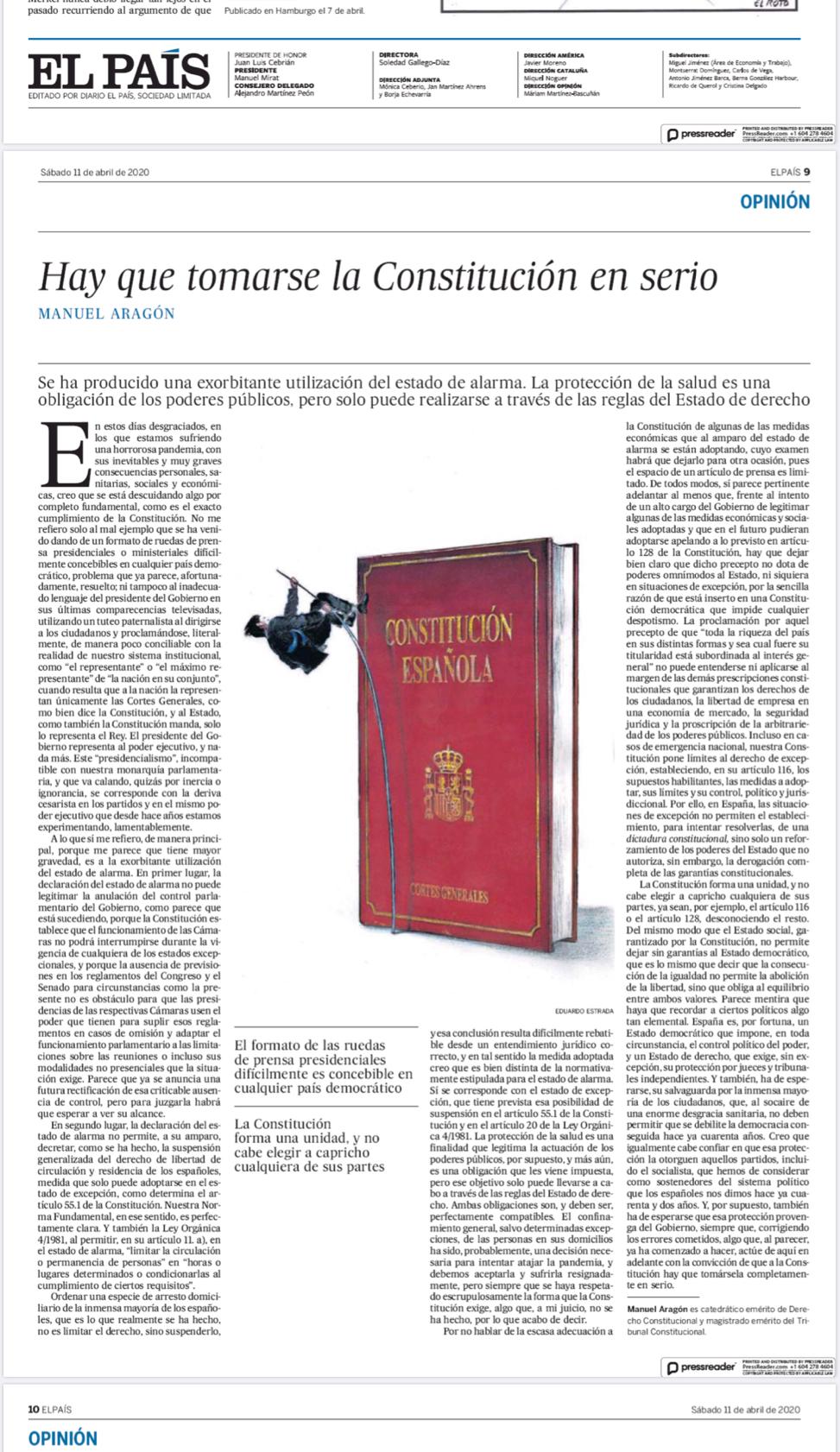 “Hay que tomarse la Constitución en serio” de MAnuel Aragón - Ignacio Isusi